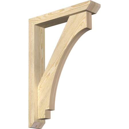 Ekena Millwork Imperial Slat Rough Sawn Bracket w/ Offset Brace, Douglas Fir, 4"W x 20"D x 28"H BKT0402X20X28IMP06RDF